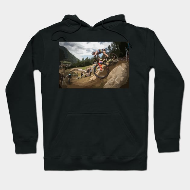 Nino Schurter Painting Hoodie by gktb